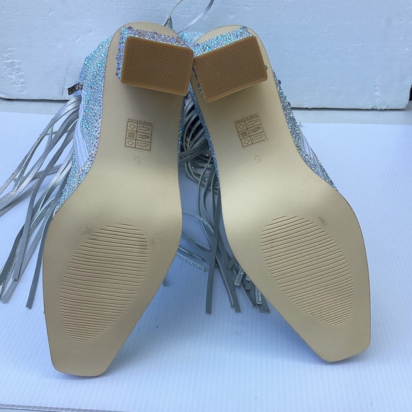Rhinestone Embellished Sparkly Fringed Tall Boots 6 - Picture 6 of 7